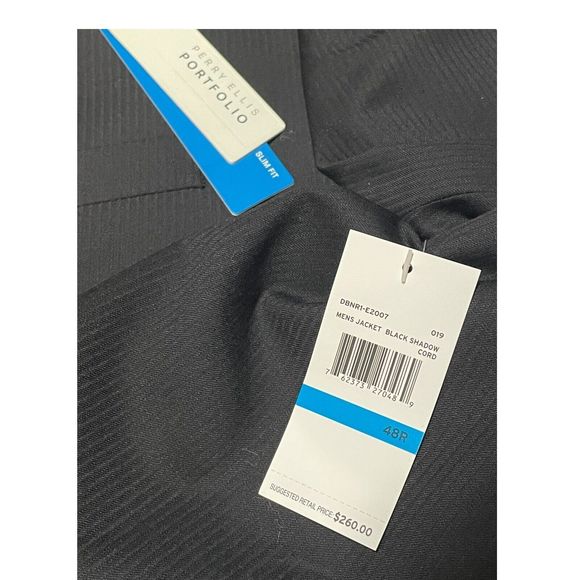 New With Tags Perry Ellis Portfolio Men's Blazer Suit Jacket 48R Slim MSRP $260 - Picture 3 of 16